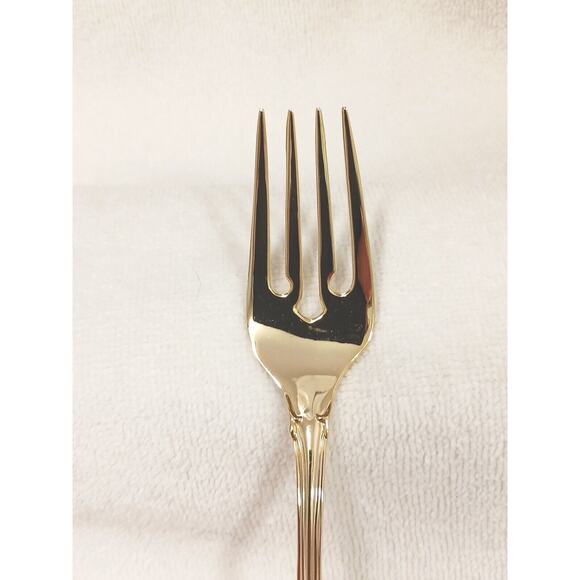F.B. Rogers Gold DESSERT SALAD FORK Chippendale Gold Electroplate HOLIDAYS - Picture 8 of 9